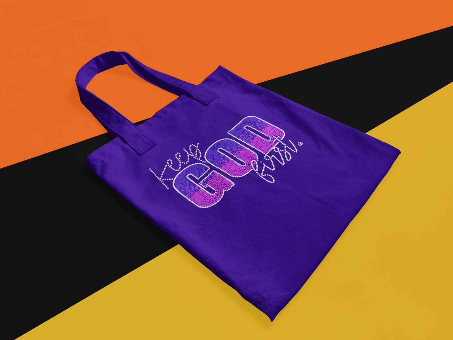 Keep God First, Rhinestone Design- Tote Bag